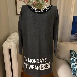 “On Mondays We Wear Gray” Sweatshirt Dress!